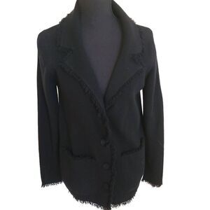 Armand Diradourian Womens Black Cashmere Sweater Jacket Small